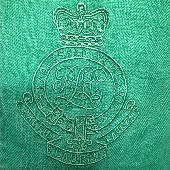 Lauren Ralph Lauren Green 100% Linen Button Down Shirt 3/4 Sleeve Size Small - Picture 6 of 7